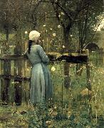 William Stott of Oldham A Girl in a  Meadow china oil painting artist